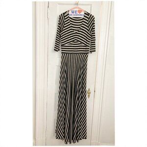 Puella (Anthropologie) Striped Maxi Dress with 3/4 sleeves (size M)